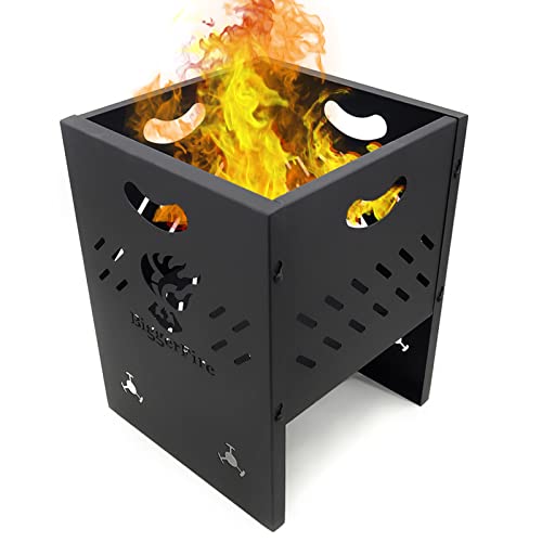 BotaBay hoyo de fuego, barbacoa, taburete cuenco de fuego de acero al carbono para jardín y terraza aspecto negro Cover