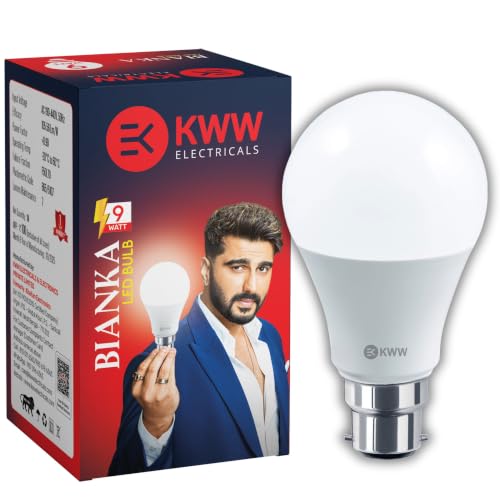 Image of KWW 9W LED Bulb B22 White | LED Bulb 9 Watt for Home | 9watt Led Kitchen Bulb | 900 Lumens | BIS Approved | Flicker Free | Eye Comfort | 240 Wide Angle | 1 Year Warranty