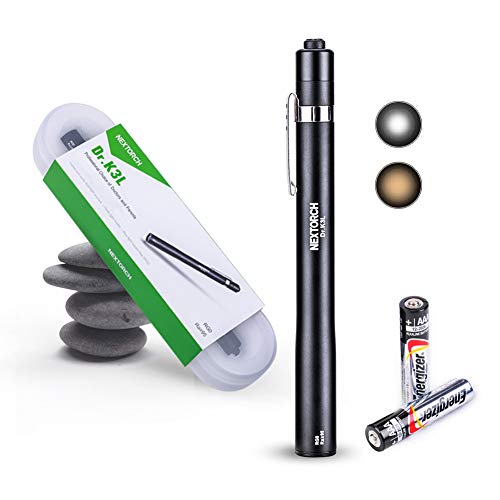 Medical LED Penlight White Yellow Light for Doctor Stethoscope Healthcare Nursing School Students Light with 2 AAA Battery