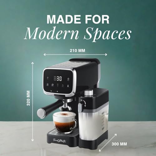 Image of Cafe Style Coffee Maker with Fresh Milk I Intuitive Touchscreen, 1350 Watts, 20 Bar Pump, 1.2 Ltr. Water Tank, Dedicated Beverage Dial for Latte, Cappuccino, Hot Milk I 1 Year Warranty