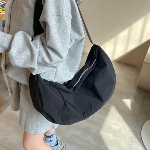 Teclado Nylon Crossbody Bag Plain Dumpling Messenger Bag Casual Shoulder Bag Purse Travel Daypacks3