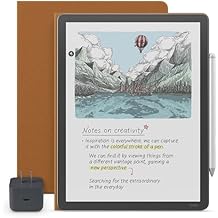 Amazon Kindle Scribe Essentials Bundle - Amazon Kindle Scribe Colorsoft 32GB - Graphite, Premium Pen, Premium Leather Executive Folio Cover-Caramel,Power Adapter