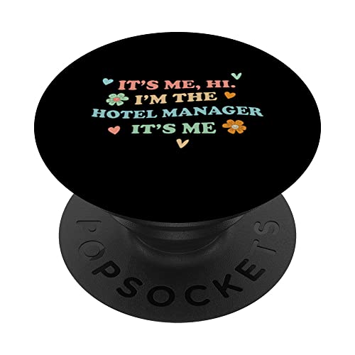 Groovy It's Hi Me Job Title - Divertido gerente de hotel PopSockets PopGrip Intercambiable