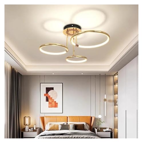 Lustre à anneaux moderne luminaire décoratif chambre 3 rings