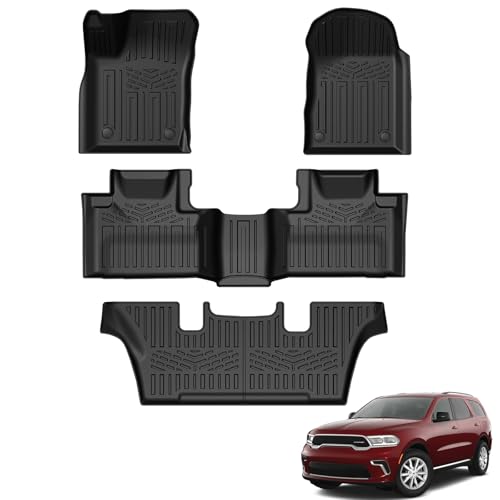 LUMWAY Floor Mats for 2016-2025 2026 Dodge Durango 6-Seater (Only for Bucket Seats) TPE All Weather Durable Floor Liners for Durango Accessories