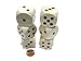 Set of 6 D6 Large Jumbo 30mm Rounded Wood Dice - Wooden with Black Pips