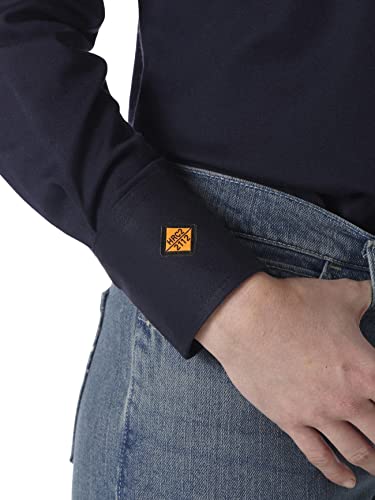 Wrangler Riggs Workwear Womens Fr Flame Resistant Western Long Sleeve Snap Work Utility Button Down Shirt, Navy Plaid, Small Us #TOP3