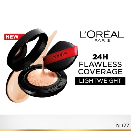 Image of L'Oreal Paris Infallible Cushion Foundation, 24Hr Full Coverage, Glass-skin finish, No Oxidation, Shade 127, 11g