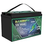 DJLBERMPW 12V 100Ah LiFePO4 Battery 12V Lithium Batteries Built-in 100A BMS 1280W Power Trolling Motor Battery 4000+ Deep Cycle Lithium Iron Phosphate Battery for Solar,RV,Golf Cart,Off-Grid,Marine
