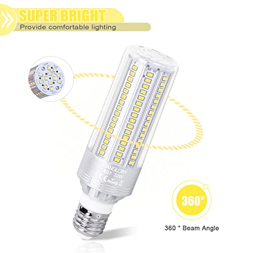 SanGlory 2 Pezzi Lampadina LED E27 6000K 22W