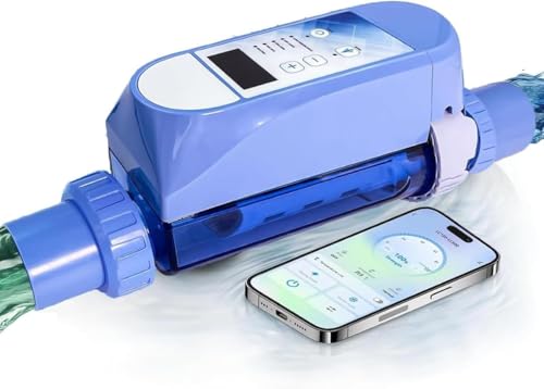 Generador de cloro para piscina, jacuzzi, spa, control remoto WiFi, celda de titanio autolimpiable, soporta hasta 22,000 galones, solución eficiente de tratamiento de agua