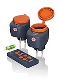 NOVKIT 2 Funksteckdosen Aussen mit 1 Fernbedienung, IP44 Wasserdicht Programmierbare Steckdosen für den Außenbereich mit 30M Reichweite (16A, 3680W)