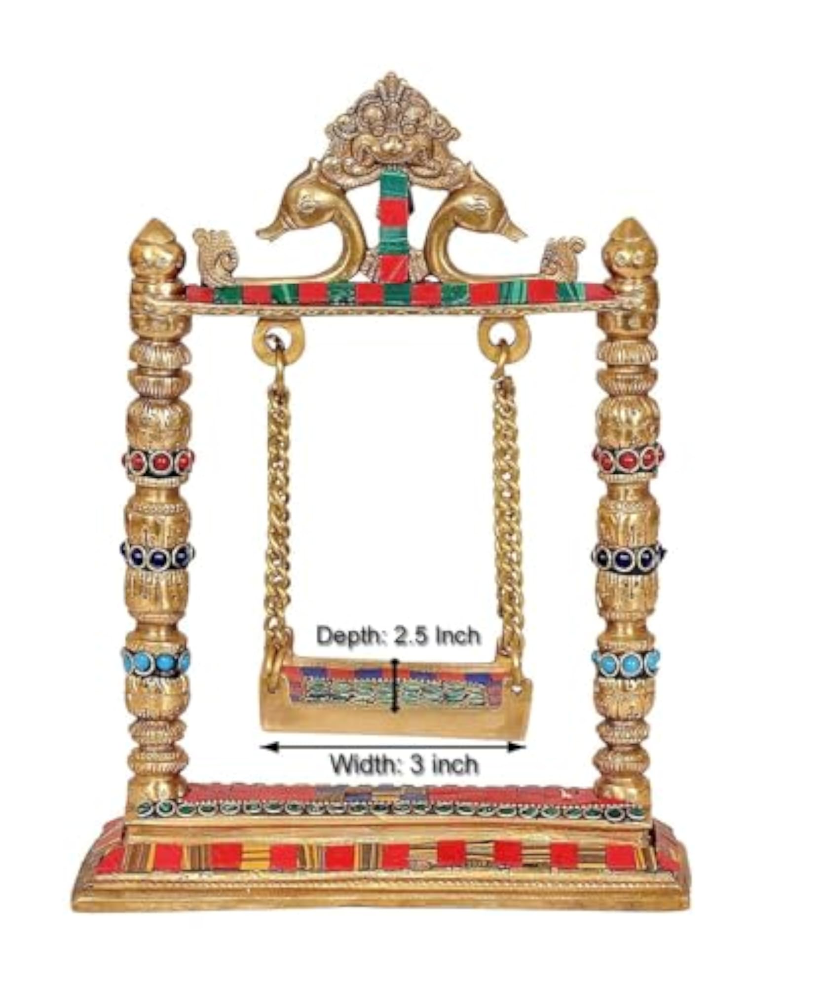 Brass Swing Jhula for Ladoo Gopal Idol, Gift