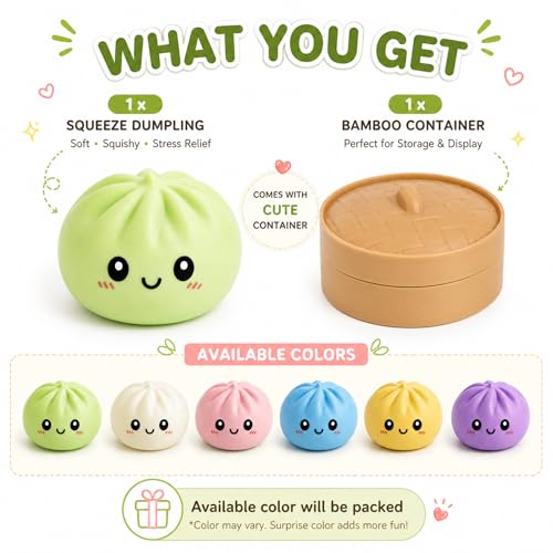 Image of 1pc Dumpling Squishy Toy, Butter Squishies Stress Ball, Taba Squishy Squeeze Toy for Kid & Adults, Sensory Fidget Toy for Anxiety Relief, Mochi Squishy Ball, Birthday Return Gifts for Kids