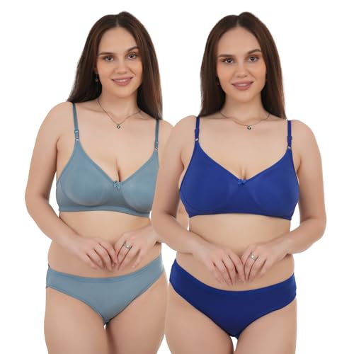 Image of Unitrust Premium Lingerie Set with Full Coverage Non-Padded Bra and Hipster Panty Set