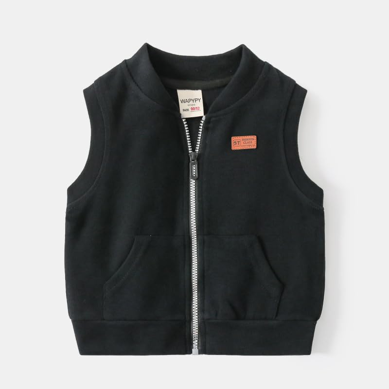 Irsutey Baby Toddler Boys Girls V-Neck Vest Sleeveless Warm Full-Zip Waistcoat Casual School Uniform Solid Color Tops Outfit2