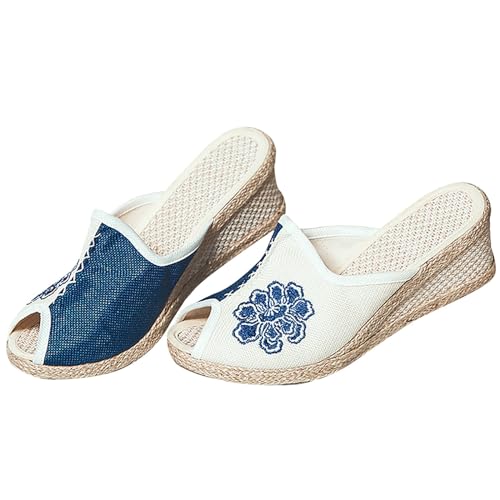 Espadrilles bouche de poisson femme blanche compensée confortable taille 41 EU pour l'été