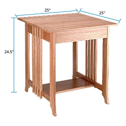 Renovators Supply Manufacturing End Tables Living Room Unfinished Oak Mission End Table 24.5 Inch Height #TOP2
