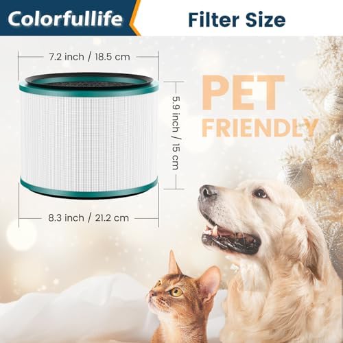 Colorfullife Air Purifier Filter for Dyson DP01, DP03, HP00, HP01, HP02, HP03 Desk Purifiers for Dyson Pure Hot Cool Link Air Purifier,Part 968125-03
