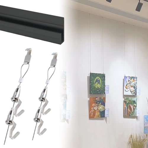 Adjustable 70-Inch Picture Hanging Rail Kit, Wire Art Display System for Frames, Easy Installation Artwork Hanging Solution, Perfect for Home & Office Decor