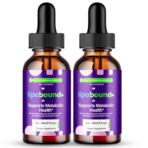 Lipobound Drops, Official Lipobound Supplement Droppers - Maximum Strength, All Natural Keto Liquid Formula to Sustain Active Lifestyle & Fitness Goals, Premium Lipo Bound Reviews (2 Pack)