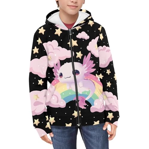 AFPANQZ Unisex Kids Zipper Up Hoodies Long-Sleeve Hoodie Sweatshirts Activewear Full Zipper Hoodies Thin Coat S-XL3