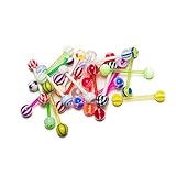 Leicht EG GIFTS Gerade 20 Barbells Zunge Ringe Flexible Bar Nein Dubletten 14g 5/8\