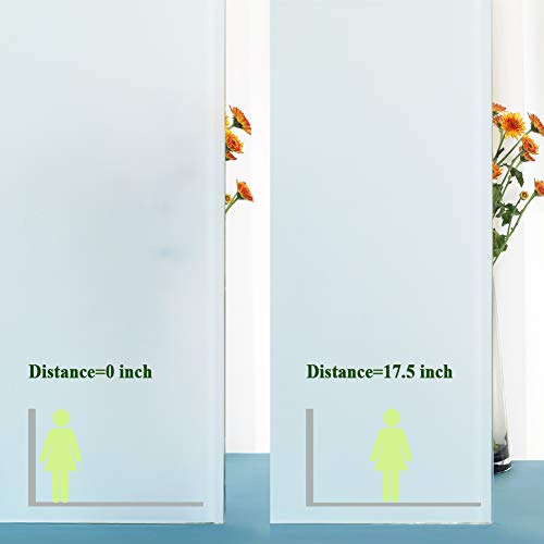 White Frosted Privacy Window Film No Glue Glass Door Film Stained Glass Window Tint Static Cling Heat Control Anti UV for Bathroom,Bedroom,Living Room,Office,Meeting Room,35 inches by 78.7 inches - Thumbnail 5