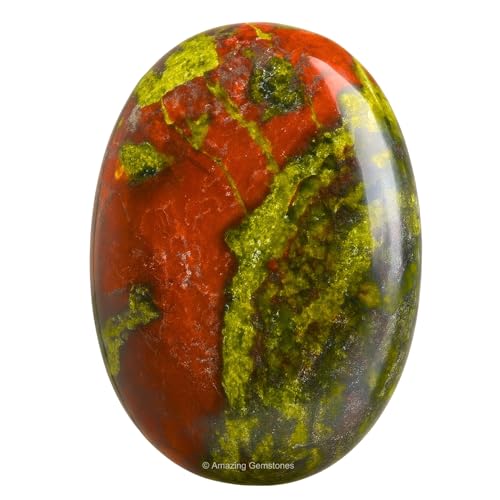 Image of Amazing Gemstone Dragon Bloodstone Crystals and Healing Stones - Large Palm Stone Crystals Piedra - Crystal for Good Luck, Positive Energy, Meditation - Unique Stocking Stuffers and Birthday Gifts