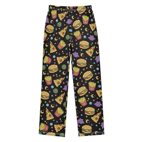 Boys' Pants Pizza Hamburger French Fries Long Bottoms Jogger Pants Elastic Waist Trousers with Pockets S-XL