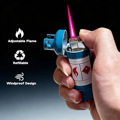 Encendedores Butano Estilo Cilindro Pack 2 Rojo y Azul miniatura 2