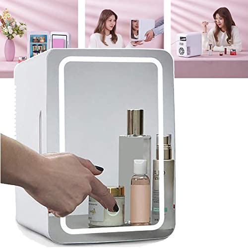 Mini-réfrigérateur 8L boissons nourriture et miroir maquillage LED