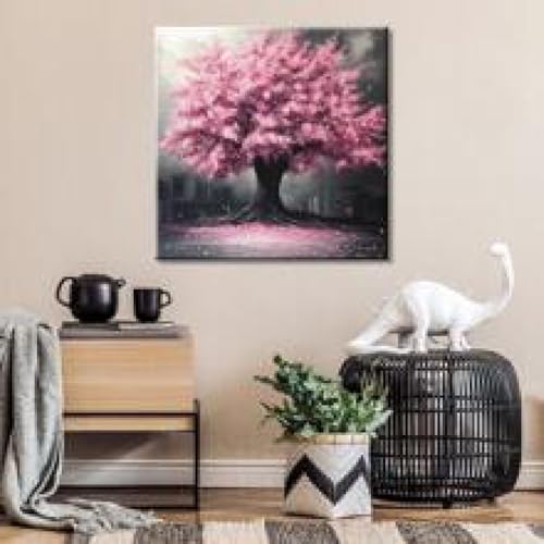 Impression sur toile arbre de vie rose décoration murale moderne cadre - 3