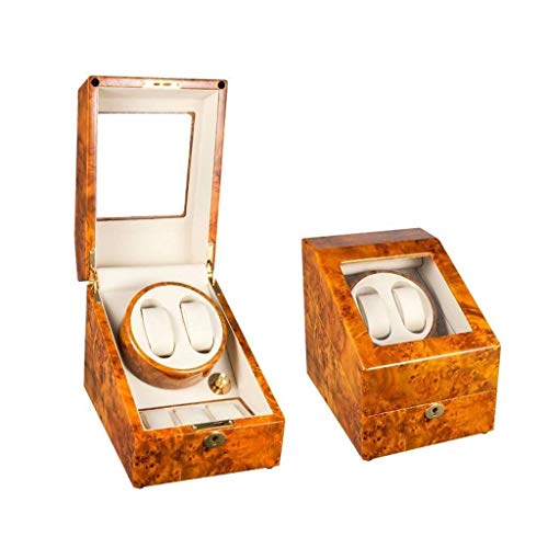 Preisvergleich Produktbild Mnjin Automatische Uhrenbewegungsbox für den Haushalt, für 2 + 3 Armbanduhren wasserdichte Holzuhren Wickelgehäuse Ultra-leise Rotation dreht Sich pro Tag