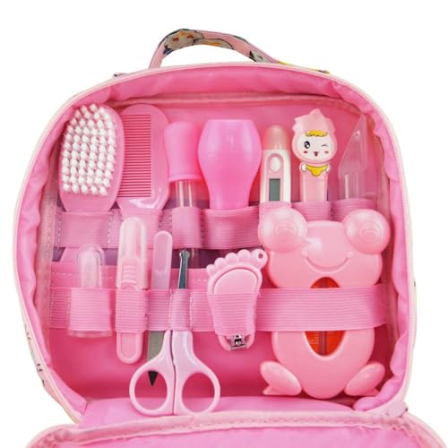 Image of ZELINYE Baby Grooming kit Set Infant Baby Grooming Tools Newborn Manicure Set Baby Healthcare Nail Clippers Hairbrush Tool Set(13PCS)