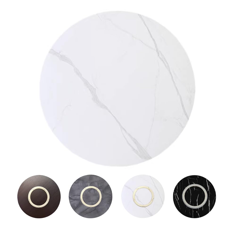 Plato Giratorio para Mesa, Lazy Susan Bandeja De Servicio, Bandeja Rotativa De Madera, Placa Giratoria para Servir Redonda Tabla Rotativa para Cocina(White,50CM/20IN)