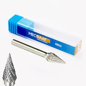 MECRAAF Super Grade Carbide Rotary Burr Cutter|Double Cut| 6mm Shank (1/4