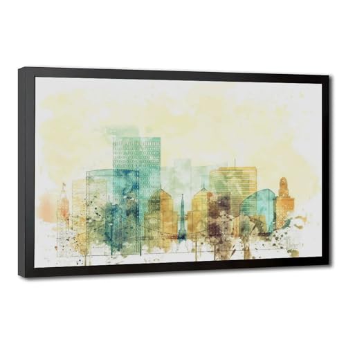 Peinture à l'aquarelle Oakland pour raviver un mur blanc de salon avec élégance