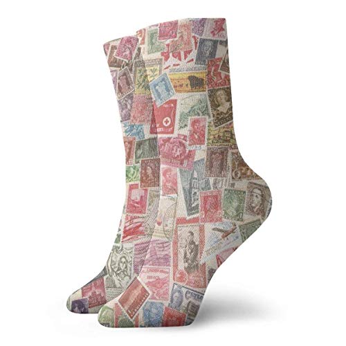 Wadestar Calzini vestito novità casual divertente francobolli 30 cm per donna unisex