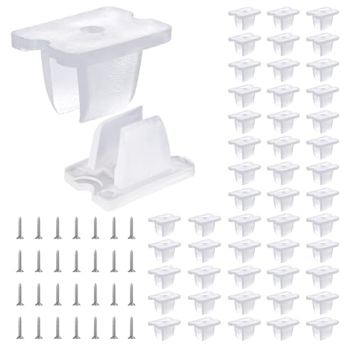 xolear 50 Pièces LED Néon Montage Clips Fixation Ruban LED Bande Pinces Support pour Bandes Apte 6mm Translucent LED Néon Flex Bande Eclairage Inclure Vis