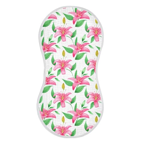 Flower Leaves Baby Burp Cloths Baby Bibs Burp Clothes Cotton Burping Cloths for Babies Burp Cloth Curved Absorbent Washcloths for 22x11IN Newborn Baby Essentials,2 Pack2