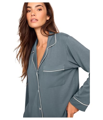 Image of Eberjey Gisele Classic Women's Pajama Set | Long Sleeve Shirt + Long Pants