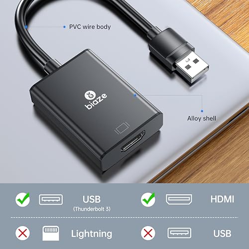 Conversor USB a HDMI compatible 4K, para laptops y monitores miniatura 4