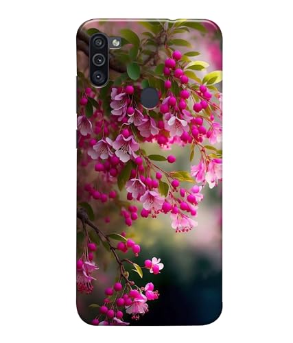 Image of Pink Floral Flowers Printed Hard Back Case Cover Compatible for Samsung Galaxy M12 / Samsung F12 / Samsung A12 (Multicolor) - D1662