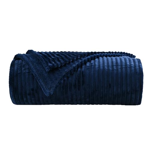 Opiniones de Cobijas matrimoniales los más recomendados. 45 PALASSI Cobija de Líneas Suave y Caliente Ideal para Cama o Sofa en Forro Polar, Distintos Colores y Tamaños Disponibles, Manta Polar con Fíbras Premium de Poliéster. (Marino,...