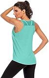 Nekosi Laufshirt Für Damen Atmungsaktives Netz Rücken Sportshirt Mädchen Yoga Training Jogging Sport Tops Grün M