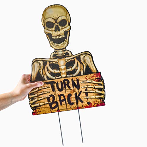 image for Prextex Halloween Outdoor Decorations Yard Signs with Metal Stakes for