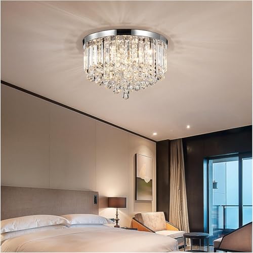 Lustre en cristal moderne avec plafonnier LED suspendu
