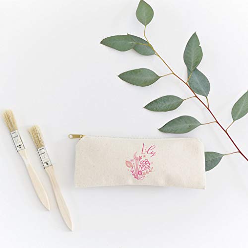 Image of The Cotton & Canvas Co. Personalized Name Pink Floral Small Cosmetic Case and Travel Pouch for Office and On the Go