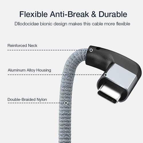 Image of Right Angle USB C Extension Cable Short (0.6ft),UseBean Braied &Aluminum USB-C 3.1 Male to Female Extension, Gen 2 10Gbps, 90 Degree Type C Extender Cord for Nintendo Switch,MacBook, USB C HUB etc.